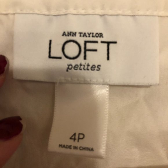 Ann Taylor Loft White Ruffle Blouse - Picture 4 of 5